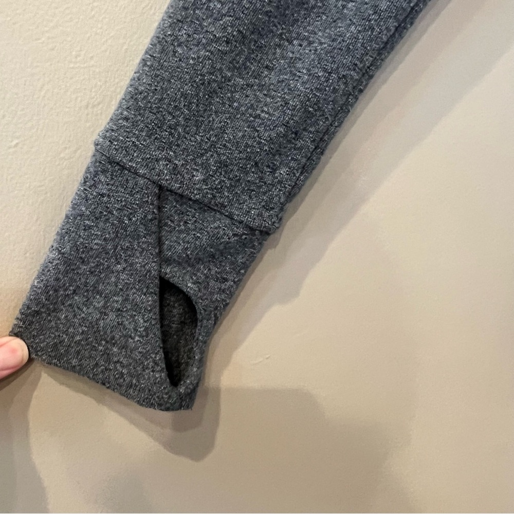 2 pc Athleta Bag 1/4 Zip Knit Sweater Fleece Flare Hem Sz S Gray Puff‎ Shoulders - Picture 6 of 16